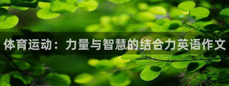一竞技官网下载软件：体育运动：力量与智慧的结合力英语作文