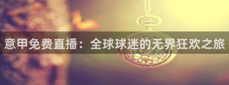 雨燕直播免费看足球：意甲免费直播：全球球迷的无界狂欢之旅